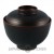 Miso Soup Bowl with Lid (Plastic lacquerware) - Ribbed Design - Black with Red Inner