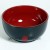 Soup/Noodle Bowl (Plastic lacquerware) - Plain black with red inner