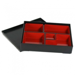 Bento Box (Plastic Lacquerware) - Rectangular, 5 compartments