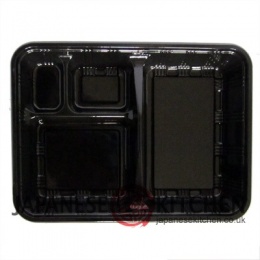 Disposable Bento boxes with loose lids (GLOSS BLACK) x 100pcs