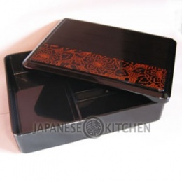 Plastic Lacquer Bento Box (Floral Design)